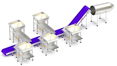 Belt Conveyor for mixing installations, Namkeen Mixture Mixing Conveyor System