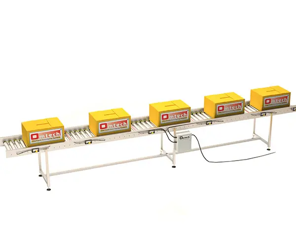 Zero pressure accumulation intralogistic conveyor for carton