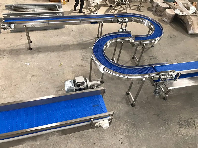 potato chips process inclined modular conveyor